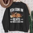 Bin In Rente Ich Muss Gar Nix Pferd Rentner Ruhestand Sweatshirt Geschenke für alte Frauen