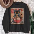 Cat Ramen Japanese Graphic Kawaii Cat Anime Sweatshirt Gifts for Old Women