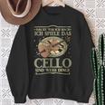 Damen Das Ist Was Ich Mach Ich Spiele Das Cello Und Weiss Dinge Mit-Ausschnitt Sweatshirt Geschenke für alte Frauen