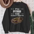 Damen Ist So Ein Python Ding Lustiger Spruch Pythons Mit-Ausschnitt Sweatshirt Geschenke für alte Frauen