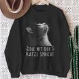 Die Mit Der Katze Sprechen Sweatshirt Geschenke für alte Frauen