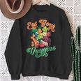 Eat Your Cute Veggies Kawaii Toddler Vegan Farmer Vegetable Sweatshirt Gifts for Old Women