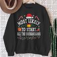 Christmas Most Likely To Start All The Shenanigans Sweatshirt Gifts for Old Women