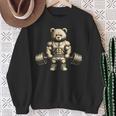 Teddy Bear Lifting Weights Gym Workout Animal Sweatshirt Gifts for Old Women
