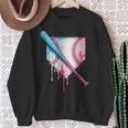 Ice Cream Drip Baseball Bat Home Plate With Sprinkles Drip Sweatshirt Gifts for Old Women