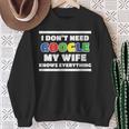 Ich Brauche Kein Google Meine Frau Weiß Alles Husmann German Langu Sweatshirt Geschenke für alte Frauen