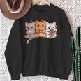 Kawaii Gamer Gaming Cat Boba Cat Bubble Tea Ramen Cats Sweatshirt Gifts for Old Women