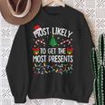 Most Likely To Get The Most Presents Family Christmas Sweatshirt Gifts for Old Women