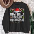Most Likely To Watch Anime On Christmas Cool Anime Christmas Sweatshirt Gifts for Old Women