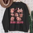 Moo Deng 2024 Moo Deng Moo Deng Cute Hippo Sweatshirt Geschenke für alte Frauen