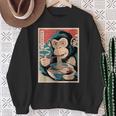 Ramen Japanese Kawaii Monkey Graphic Anime Sweatshirt Gifts for Old Women