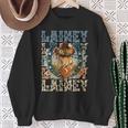 Retro Lainey First Name Personalized Western Cowgirl Sweatshirt Gifts for Old Women