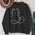 Santa Cat Tangled Up In Christmas Tree Lights Holiday Xmas Sweatshirt Gifts for Old Women