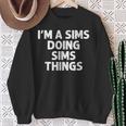 Sims Last Name Family Tree Birthday Reunion Idea Sweatshirt Geschenke für alte Frauen