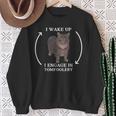 I Wake Up I Engage In Tomfoolery Meme Memes Cat Meme Sweatshirt Gifts for Old Women