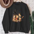 Weihnachtskatze Katze Süßer Hut Kunst Illustration Sweatshirt Geschenke für alte Frauen