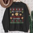 Will Run For Christmas Cookies Gingerbread Lover Ugly Xmas Sweatshirt Gifts for Old Women