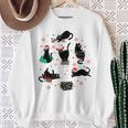 Christmas Black Cats Meowy Merry Christmas Cat Lovers Sweatshirt Gifts for Old Women
