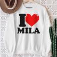 Ich Liebe Mila German Langu Gray Sweatshirt Geschenke für alte Frauen