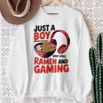 Just A Boy Who Loves Ramen And Gaming Sweatshirt Gifts for Old Women