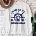 Warum Ich Der Kapänn Bin Weil Ich Es Kann Boat Rider Gray Sweatshirt Geschenke für alte Frauen