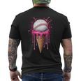 Baseball Drip Boys Ice Cream Cone Drip Baseball Men's T-shirt Back Print