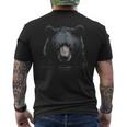 Bear Animal Motif Blue Eyes Illustration Bear Men's T-shirt Back Print