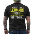 Damen Das Ist Ein Lehmann Ding Spruch Für Familie Lehmann Mit-Ausschnitt T-Shirt mit Rückendruck