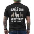 Damen Ist So N Alpaka Ding Alpaka Und Lamas Mit-Ausschnitt T-Shirt mit Rückendruck