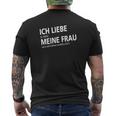 Ich Liebe Meine Frau Motorrad Fahren T-Shirt mit Rückendruck