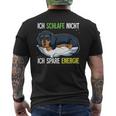 Ich Schlafe Nicht Ich Spare Energy Dachshund T-Shirt mit Rückendruck