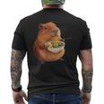 Kawaii Capybara Eating Ramen Noodles Anime Japanese Men's T-shirt Back Print