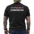 Scandinavia Sweden Norway Denmark Flags Elk Holiday T-Shirt mit Rückendruck