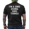 Sims Last Name Family Tree Birthday Reunion Idea T-Shirt mit Rückendruck