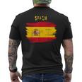 Spain Flag Brush Stroke Style T-Shirt mit Rückendruck