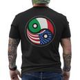 Stati Uniti E Italia Bandiera Italiana Americana T-shirt da uomo con stampa posteriore