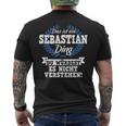 With Text 'Das Ist Ein Sebastian Ding Du Würdest Es Nicht Understand' T-Shirt mit Rückendruck