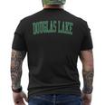 Vintage Douglas Lake Distressed Green Varsity Style Men's Back Print T-Shirt