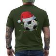 Christmas Soccer In Santa Hat Wrapped In Holiday Lights Men's T-shirt Back Print