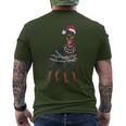 Doberman Santa Christmas Lights Dog Men's T-shirt Back Print