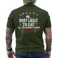 Most Likely To Eat All The Hershey Kisses Christmas Men's T-shirt Back Print