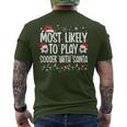 Most Likely To Play Soccer With Santa Christmas Boys Men's T-shirt Back Print
