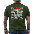 Most Likely To Watch Anime On Christmas Cool Anime Christmas Men's T-shirt Back Print