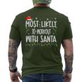 Most Likely To Workout With Santa Christmas Matching Family Men's T-shirt Back Print