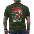 Retro Skibidi Rizzmas Santa Clause Skating Board Xmas Men's T-shirt Back Print