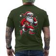 Santa Playing Football Boys Christmas Football Players Men's T-shirt Back Print