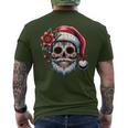Santa Sugar Skull Mexican Calavera Christmas Men's T-shirt Back Print