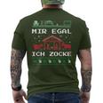 Weihnachten Mir Egal Ich Zocke Ugly Christmas For Gamer T-Shirt mit Rückendruck