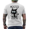 Meister Geschafft Meister Bestanden Gray T-Shirt mit Rückendruck