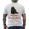 Meowy Christmas Black Cat Christmas Lights Cat Lovers Men's T-shirt Back Print